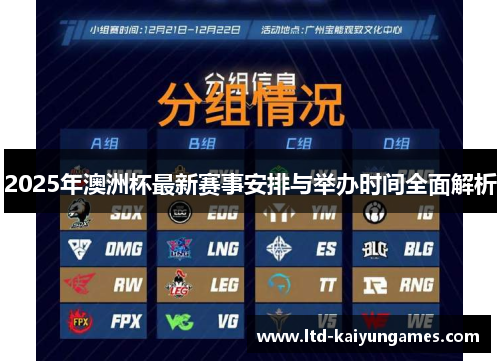 2025年澳洲杯最新赛事安排与举办时间全面解析